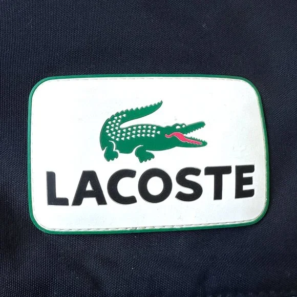 LACOSTE Black Nylon Logo signature Messenger Laptop shoulder bag - Picture 6 of 13